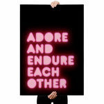 FINE ART PRINT - Pink neon colour pop! A striking message for any relationship. High quality giclée printed on 250gsm studio matte paper Beautiful smooth finish; perfect for this crisp, vibrant artwork. Printed with using archival fade resistant inks 